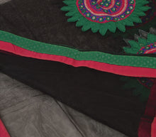 Load image into Gallery viewer, Sanskriti Vintage Dupatta Long Stole Net Mesh Black Hijab Embroidered Wrap Veil
