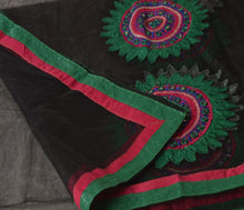 Load image into Gallery viewer, Sanskriti Vintage Dupatta Long Stole Net Mesh Black Hijab Embroidered Wrap Veil
