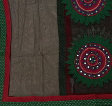 Load image into Gallery viewer, Sanskriti Vintage Dupatta Long Stole Net Mesh Black Hijab Embroidered Wrap Veil
