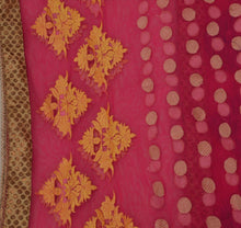 Load image into Gallery viewer, Sanskriti Vintage Dupatta Long Stole Net Mesh Pink Hijab Embroidered Wrap Veil

