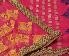 Load image into Gallery viewer, Sanskriti Vintage Dupatta Long Stole Net Mesh Pink Hijab Embroidered Wrap Veil
