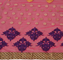 Load image into Gallery viewer, Sanskriti Vintage Dupatta Long Stole Net Mesh Pink Hijab Embroidered Wrap Veil
