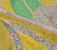 Load image into Gallery viewer, Sanskriti Vintage Dupatta Long Stole Cotton Green Scarves Hand Beaded Hijab
