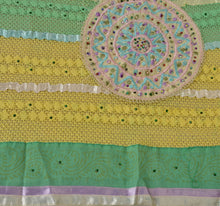Load image into Gallery viewer, Sanskriti Vintage Dupatta Long Stole Cotton Green Scarves Hand Beaded Hijab
