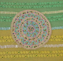 Load image into Gallery viewer, Sanskriti Vintage Dupatta Long Stole Cotton Green Scarves Hand Beaded Hijab
