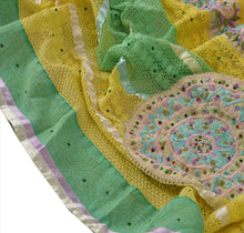 Load image into Gallery viewer, Sanskriti Vintage Dupatta Long Stole Cotton Green Scarves Hand Beaded Hijab
