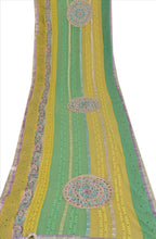 Load image into Gallery viewer, Sanskriti Vintage Dupatta Long Stole Cotton Green Scarves Hand Beaded Hijab
