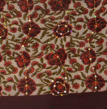 Load image into Gallery viewer, VINTAGE DUPATTA LONG SCARF GEORGETTE CREAM BROWN HAND EMBROIDERED KANTHA STOLE
