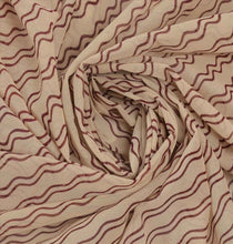 Load image into Gallery viewer, VINTAGE DUPATTA LONG SCARF GEORGETTE CREAM BROWN HAND EMBROIDERED KANTHA STOLE
