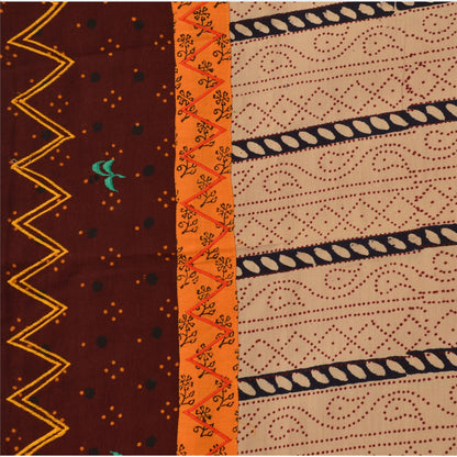 Sanskriti Vintage Dupatta Long Stole Cotton Cream Hijab Embroidered Wrap Veil