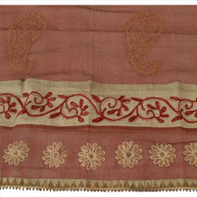 Load image into Gallery viewer, Vintage Dupatta Long Stole Art Silk Maroon Hijab Hand Embroidered Scarves
