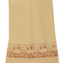 Load image into Gallery viewer, Vintage Dupatta Long Stole Cotton Cream Hijab Hand Beaded Painted Wrap Veil
