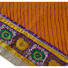 Load image into Gallery viewer, Vintage Dupatta Long Stole Chiffon Silk Saffron Embroidered Leheria Scarves
