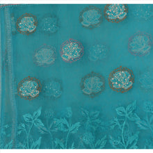 Load image into Gallery viewer, Sanskriti Vintage Dupatta Long Stole Net Mesh Blue Embroidered Veil Scarves
