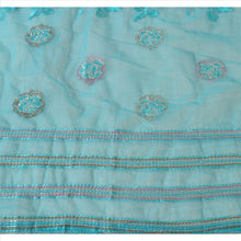 Load image into Gallery viewer, Sanskriti Vintage Dupatta Long Stole Net Mesh Blue Embroidered Veil Scarves
