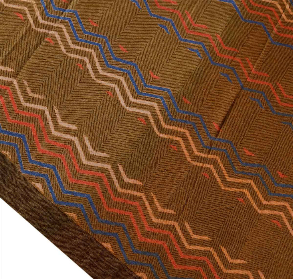 Sanskriti Vintage Dupatta Long Scarf Woolen Green Hijab Printed Woven Veil Wrap Stole