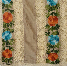 Load image into Gallery viewer, Vintage Dupatta Long Stole Cotton Brown Hijab Hand Embroidered Wrap Veil
