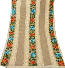 Load image into Gallery viewer, Vintage Dupatta Long Stole Cotton Brown Hijab Hand Embroidered Wrap Veil
