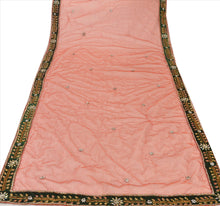 Load image into Gallery viewer, Sanskriti Vintage Dupatta Long Stole Net Mesh Orange Hijab Hand Beaded Wrap Veil
