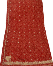 Load image into Gallery viewer, Sanskriti Vintage Dupatta Long Stole Georgette Maroon Scarves Hand Beaded Hijab
