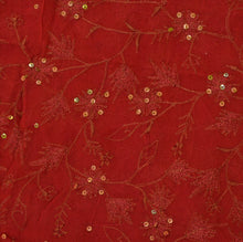 Load image into Gallery viewer, Sanskriti Vintage Dupatta Long Stole Georgette Dark Orange Hand Beaded Wrap Veil
