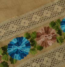 Load image into Gallery viewer, Sanskriti Vintage Dupatta Long Stole Cotton Green Hand Embroidered Wrap Veil

