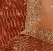 Load image into Gallery viewer, Sanskriti Vintage Dupatta Long Stole Net Mesh Maroon Hijab Hand Beaded Wrap Veil
