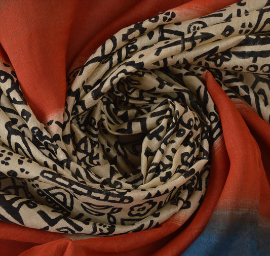 Sanskriti Vintage Dupatta Long Stole Cotton Multi Color Wrap Hijab Printed Veil Scarves