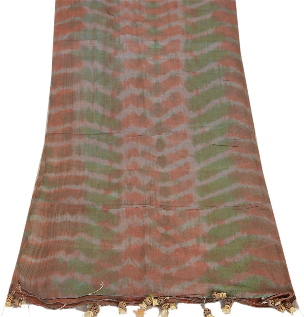 Vintage Dupatta Long Stole Cotton Pink Scarves Leheria Work Wrap Hijab