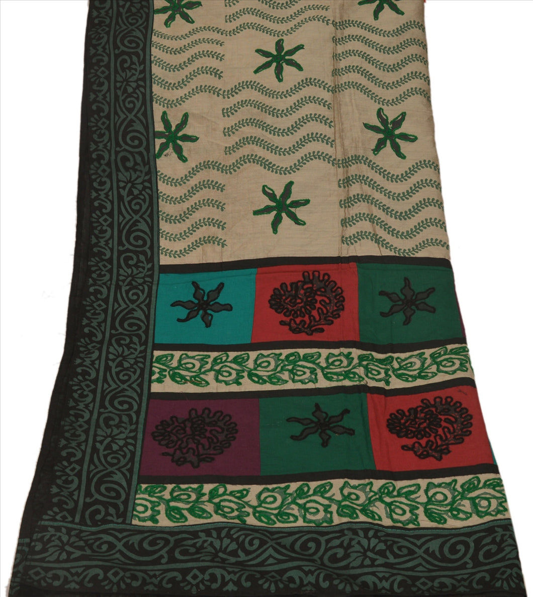 Vintage Dupatta Long Stole Cotton Multi Color Scarves Hand Embroidered Hijab