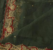 Load image into Gallery viewer, Sanskriti Vintage Dupatta Long Stole Chiffon Silk Green Hand Beaded Wrap Veil
