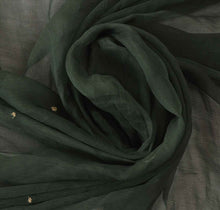 Load image into Gallery viewer, Sanskriti Vintage Dupatta Long Stole Chiffon Silk Green Hand Beaded Wrap Veil
