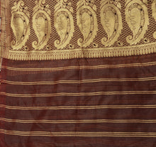 Load image into Gallery viewer, Vintage Dupatta Long Stole Art Silk Maroon Hijab Woven Brocade Wrap Veil

