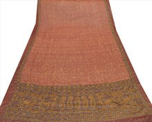Load image into Gallery viewer, Vintage Dupatta Long Stole Georgette Maroon Hand Embroidered Kantha Wrap Veil
