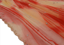 Load image into Gallery viewer, Sanskriti Vintage Dupatta Long Stole Net Mesh Red Scarves Hand Beaded Hijab
