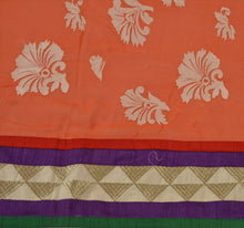 Load image into Gallery viewer, Sanskriti Vintage Dupatta Long Stole Georgette Orange Scarves Embroidered Hijab
