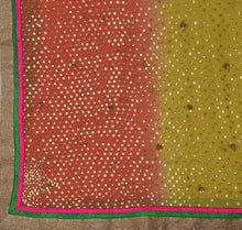 Load image into Gallery viewer, Sanskriti Vintage Dupatta Long Stole Georgette Peach Scarves Hand Beaded Hijab
