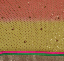 Load image into Gallery viewer, Sanskriti Vintage Dupatta Long Stole Georgette Peach Scarves Hand Beaded Hijab
