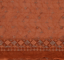 Load image into Gallery viewer, Sanskriti Vintage Dupatta Long Stole Chiffon Silk Brown Embroidered Wrap Hijab
