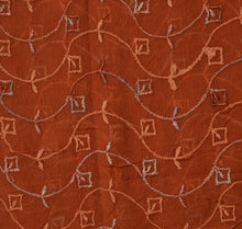 Load image into Gallery viewer, Sanskriti Vintage Dupatta Long Stole Chiffon Silk Brown Embroidered Wrap Hijab
