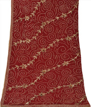 Load image into Gallery viewer, Vintage Dupatta Schal Long Stola Georgette Maroon Hand Beaded Wrap Scarves
