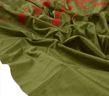 Load image into Gallery viewer, Sanskriti Vintage Dupatta Long Stole Art Silk Green Hijab Embroidered Wrap Veil
