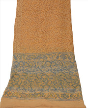Load image into Gallery viewer, Vintage Dupatta Long Stole Georgette Beige Hand Embroidered Kantha Wrap Veil
