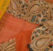 Load image into Gallery viewer, Sanskriti Vintage Dupatta Long Stole Art Silk Orange Scarves Embroidered Hijab
