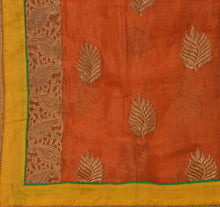 Load image into Gallery viewer, Sanskriti Vintage Dupatta Long Stole Art Silk Orange Scarves Embroidered Hijab
