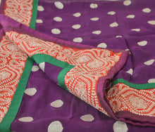 Load image into Gallery viewer, Sanskriti Vintage Dupatta Long Stole Georgette Purple Embroidered Wrap Scarves
