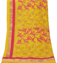 Load image into Gallery viewer, Sanskriti Vintage Dupatta Long Stole Art Silk Yellow Scarves Embroidered Hijab
