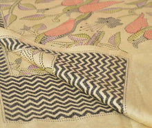 Load image into Gallery viewer, Vintage Dupatta Long Stole Art Silk Cream Wrap Hijab Kantha Printed Veil Scarves
