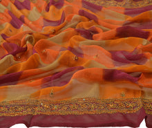 Load image into Gallery viewer, Vintage Dupatta Long Stole Georgette Multi Color Hand Embroidered Kantha Scarves
