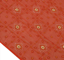 Load image into Gallery viewer, Vintage Dupatta Schal Long Stola Chiffon Silk Orange Hand Embroidered Wrap Veil
